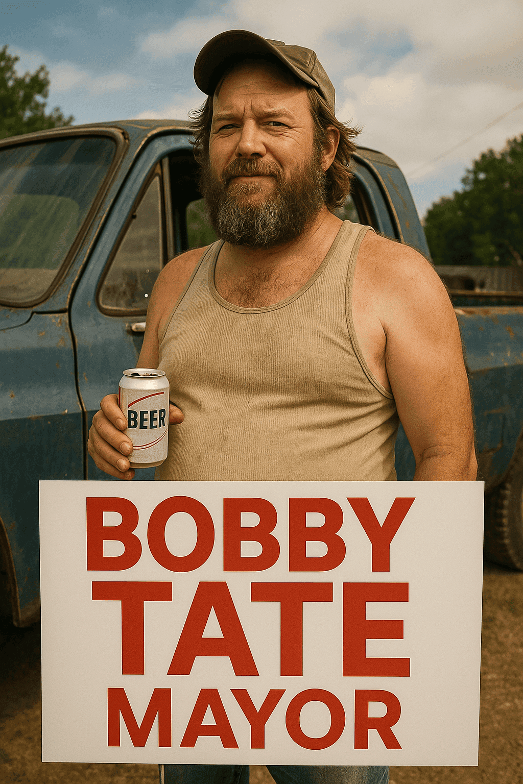 Bobby Tate standing by his truck